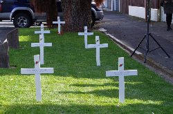 Crosses for the Eastbourne servicemen who died in the Dardanelles campaign.
